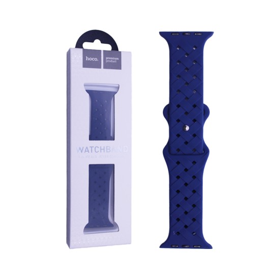 Hoco Bamboo Pattern Strap for iWatch WA16 42/44/45/49mm Navy Blue